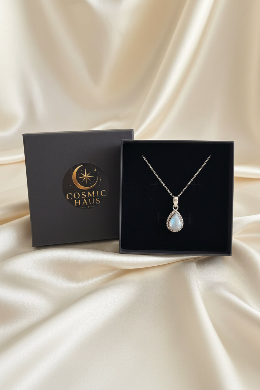 Rainbow Moonstone Pendant & Chain
