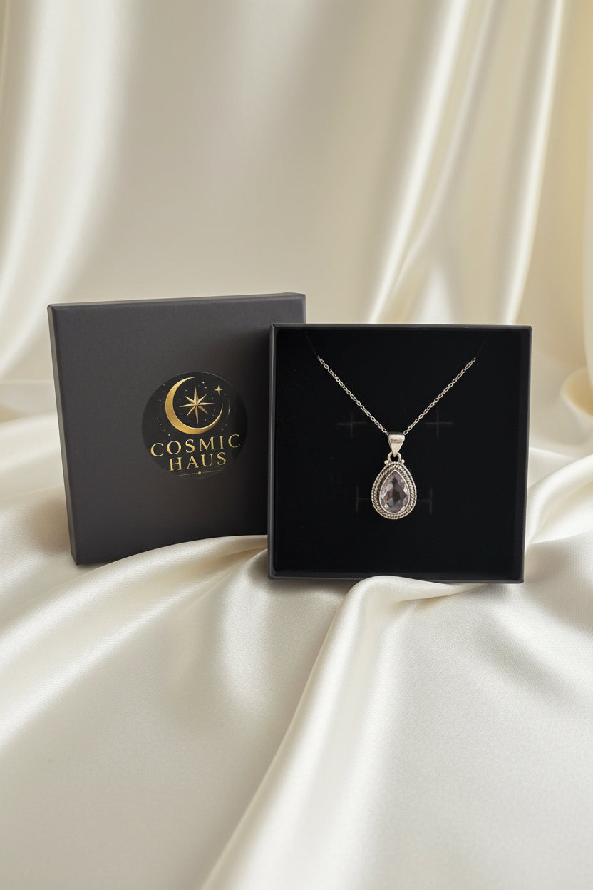 Faceted Light Amethyst Pendant with Chain