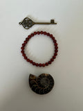 Red Jasper, Ammonite, & Skeleton Key Trio